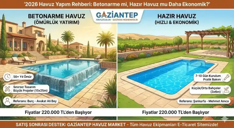 2026 Havuz Yapım Rehberi: Betonarme mi, Hazır Havuz mu Daha Ekonomik?